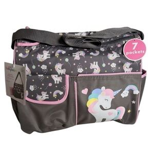 BABY BOOM Unicorn Diaper Bag - Pink and Gray -- Designed for GIRL -- NWT